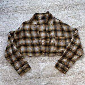URBAN OUTFITTERS CROPPED FLANNEL